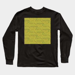 Green Halloween Words Long Sleeve T-Shirt